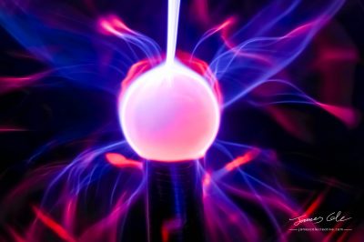JCCI-100071 - Plasma ball close up blue violet purple and red