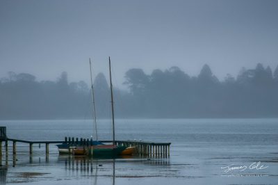 JCCI-100092 - Sail boats moored at Lake Wendouree jetty on a cold misty morning