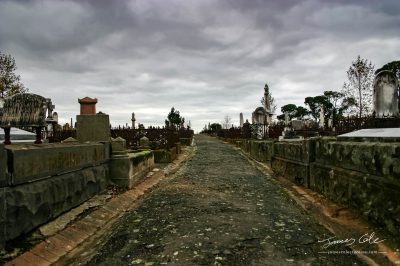 JCCI-100094 - Historical paths leading through Ballarat’s old cemetery on a gloomy overcast day