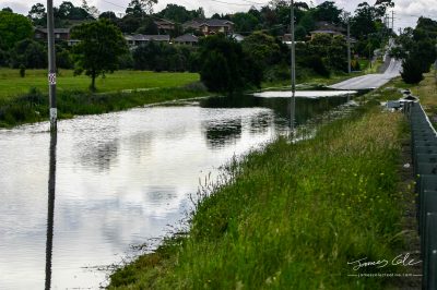 JCCI-100150 - Calm flood waters across Heatherton Road highway in Dandenong