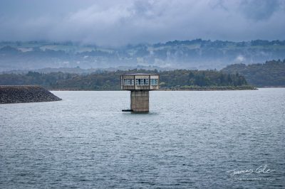 JCCI-100194 - Control tower rising out of the water at Cardina Lake Reservoir