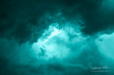 JCCI-100228 - Cyan Aqua Turbulent dark stormy clouds angry menacing and tormenting