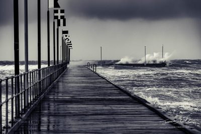 JCCI-100291 - Moody Frankston Pier as Windy Storm Batters with Crashing Waves