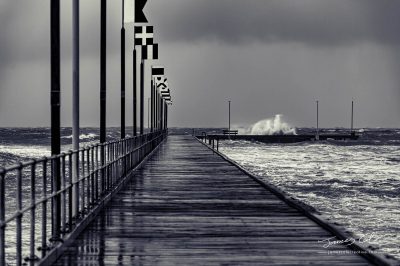 JCCI-100292 - Moody Frankston Pier with Waves Crashing in windy Storm