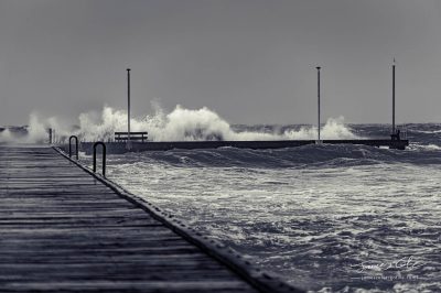 JCCI-100293 - Moody waves crashing over end of Frankston pier