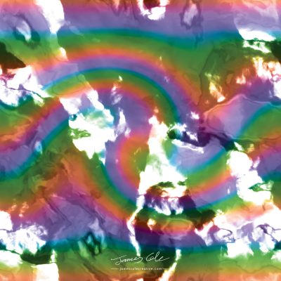 JCCI-100349 - Christmas Tiles - Tarnished Metal Foil Rainbow Swirl