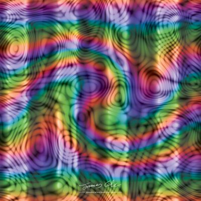 JCCI-100352 - Christmas Tiles - Trippy Acid Swirls Blue Rainbow Swirl