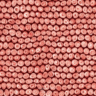 JCCI-100379 - Christmas Tiles - Tiny Bright Red Squiggly Spirals