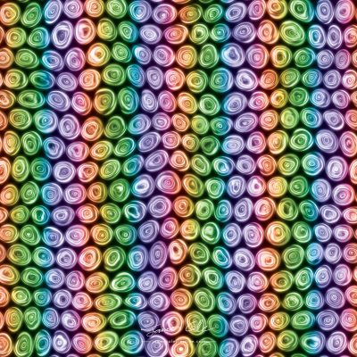 JCCI-100388 - Christmas Tiles - Tiny Rainbow Stripes Squiggly Spirals