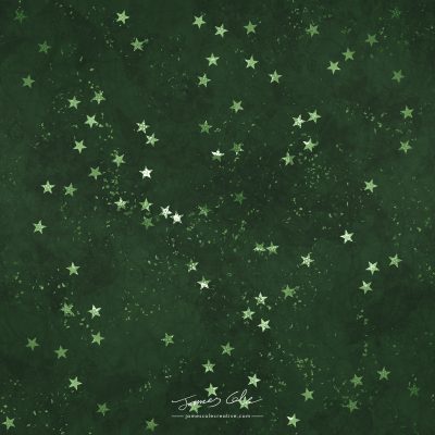JCCI-100502 - Christmas Tiles - Green Stars On Mottled Paper