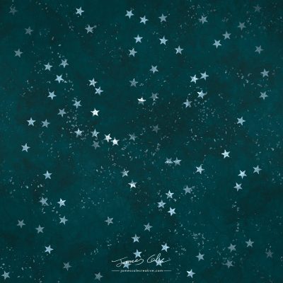 JCCI-100506 - Christmas Tiles - Turquoise Stars On Mottled Paper