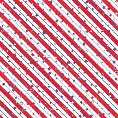 JCCI-100522 - Christmas Tiles - Red White Blue USA Stars and Stripes