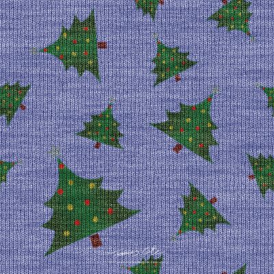 JCCI-100530 - Christmas Tiles - Blue Green Christmas Tree Knits