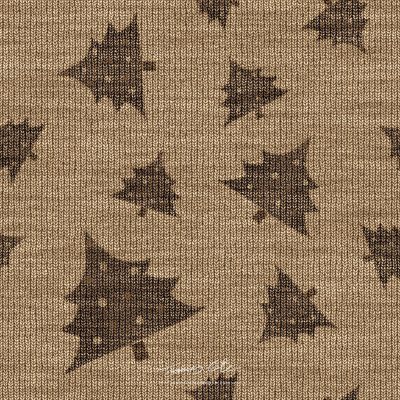 JCCI-100537 - Christmas Tiles - Earthy Brown Christmas Tree Knits