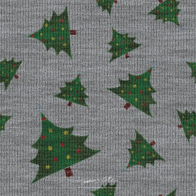 JCCI-100541 - Christmas Tiles - Grey Green Christmas Tree Knits