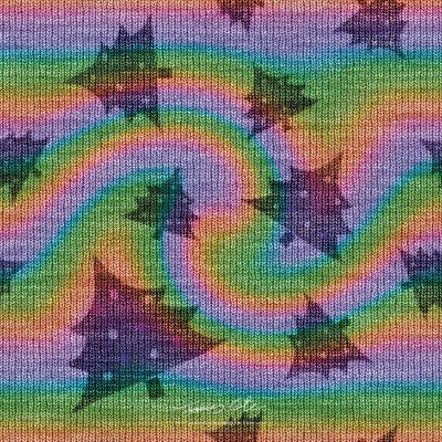 JCCI-100550 - Christmas Tiles - Rainbow Swirl Christmas Tree Knits