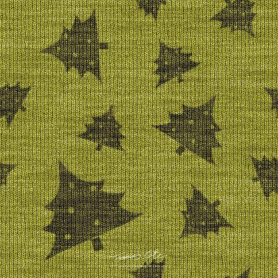 JCCI-100551 - Christmas Tiles - Smokey Yellow Mustard Christmas Tree Knits