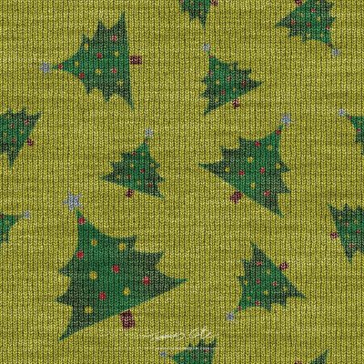 JCCI-100554 - Christmas Tiles - Yellow Green Christmas Tree Knits