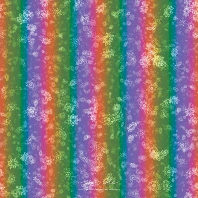 JCCI-100557 - Christmas Tiles - Bright Rainbow Stripes Snowflakes