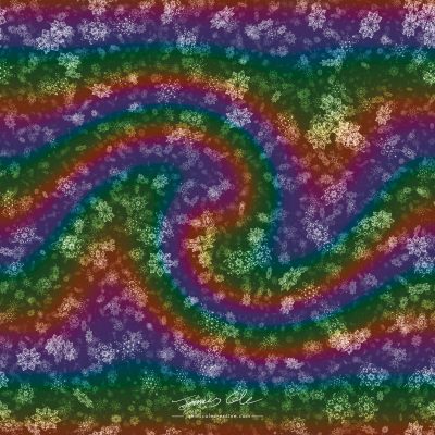 JCCI-100562 - Christmas Tiles - Dark Rainbow Swirl Snowflakes