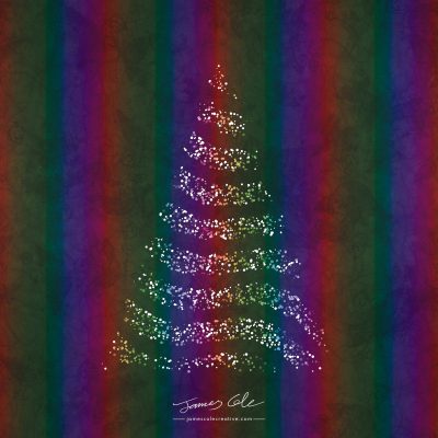 JCCI-100577 - Christmas Tiles - Dark Rainbow Stripes Christmas Tree Lights
