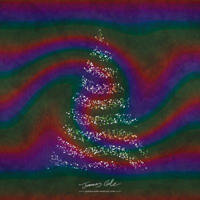 JCCI-100578 - Christmas Tiles - Dark Rainbow Swirl Christmas Tree Lights