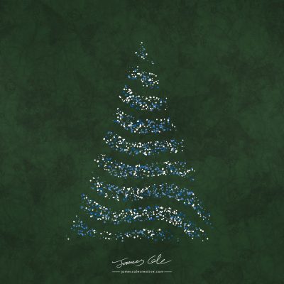 JCCI-100579 - Christmas Tiles - Green Blue Christmas Tree Lights