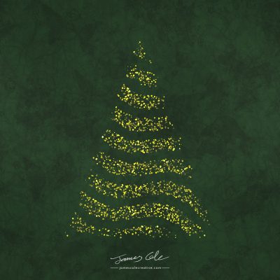 JCCI-100581 - Christmas Tiles - Green Golden Yellow Christmas Tree Lights