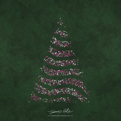 JCCI-100582 - Christmas Tiles - Green Pink Christmas Tree Lights