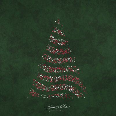 JCCI-100583 - Christmas Tiles - Green Red Christmas Tree Lights