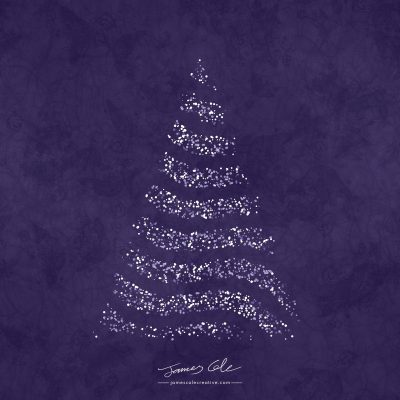 JCCI-100585 - Christmas Tiles - Purple Lavender Lilac Christmas Tree Lights