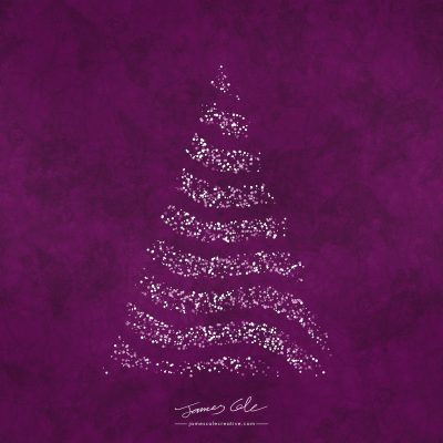 JCCI-100589 - Christmas Tiles - Vibrant Pink Purple Christmas Tree Lights