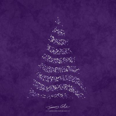 JCCI-100590 - Christmas Tiles - Violet Purple Christmas Tree Lights