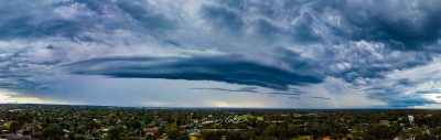 JCCI-100592 - Panoramic of Menacing Storm Front Shelf Cloud Approaching Frankston, Victoria, Australia, January 07, 2023